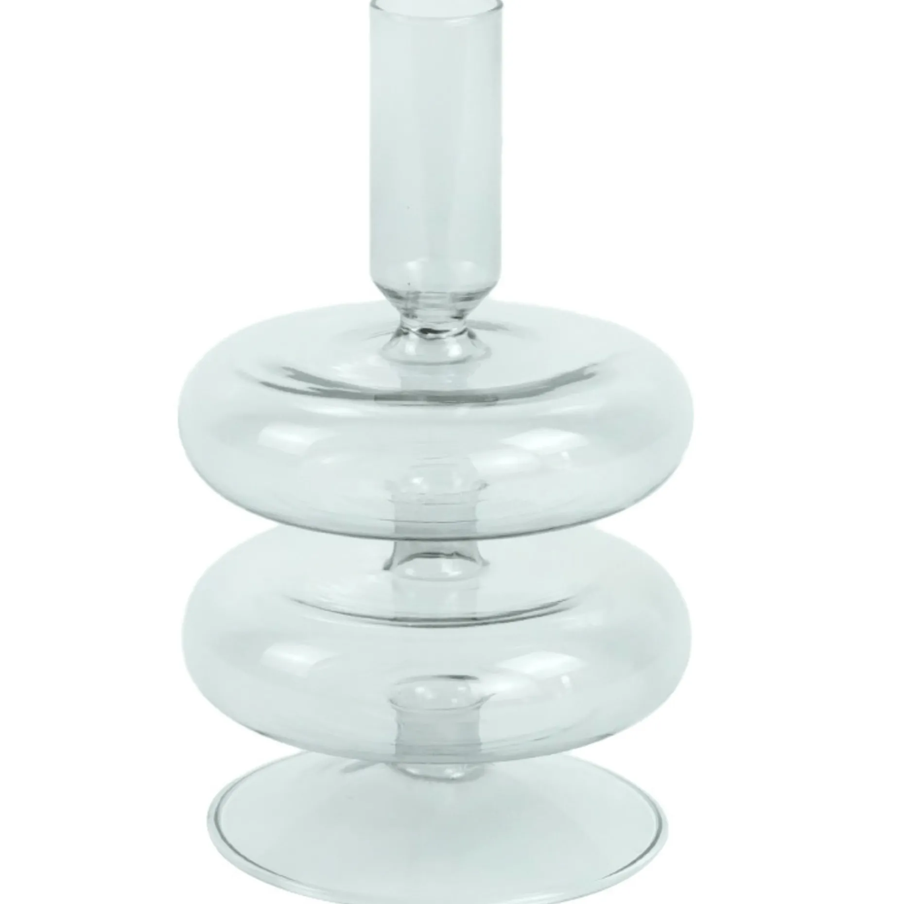 Fairy glas lysestage grå 15 cm