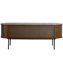 Florence jalousi tv-bord med lameller i røget eg 138x40x55 cm