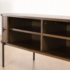 Florence jalousi tv-bord med lameller i røget eg 138x40x55 cm