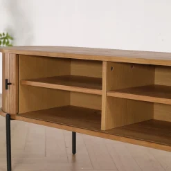 Florence jalousi tv-bord med lameller i eg 138x40x55 cm