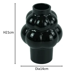 Foxy glas vase sort 21 cm