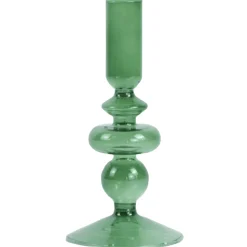 Gracie glas lysestage grøn 18 cm