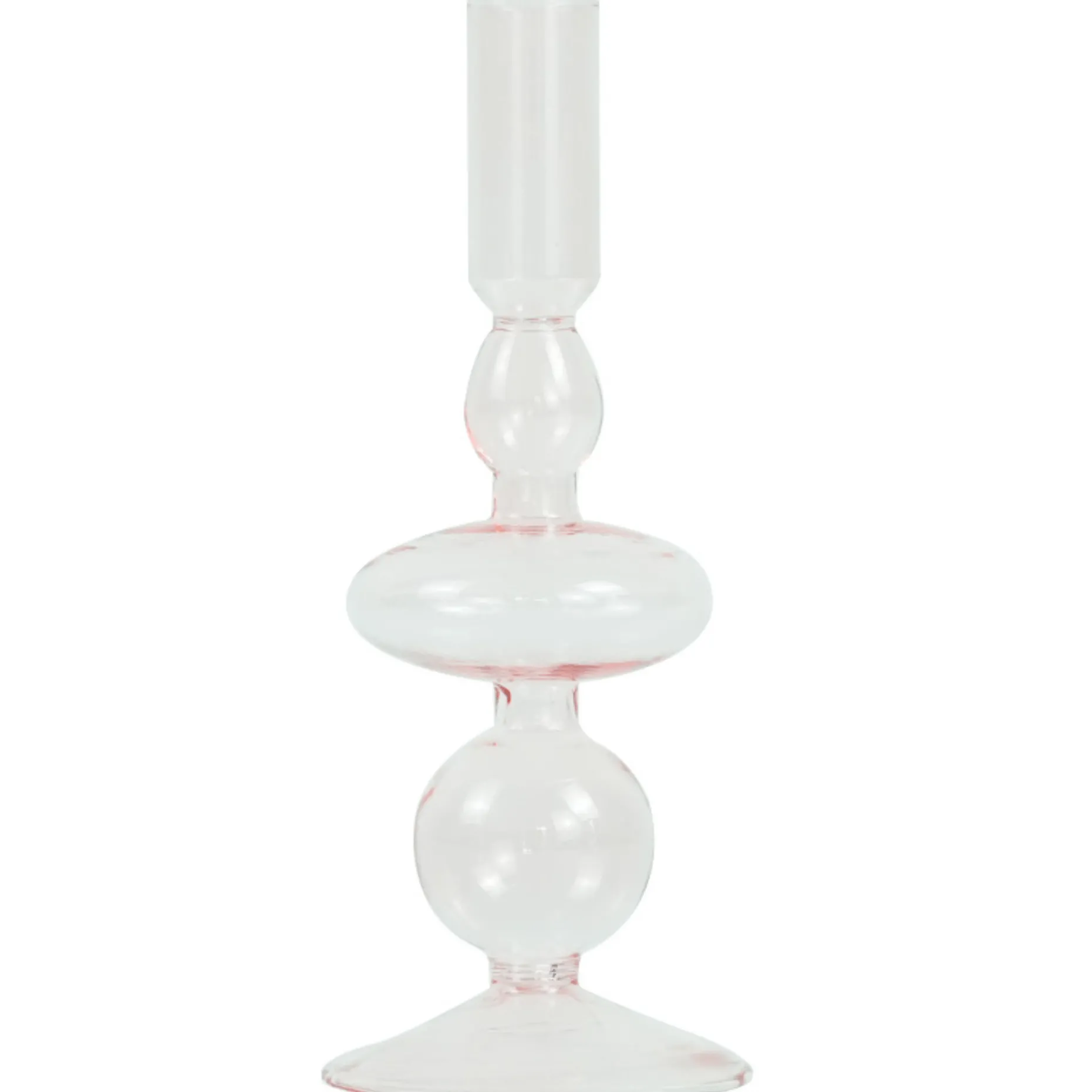 Gracie glas lysestage  lyserød 18 cm