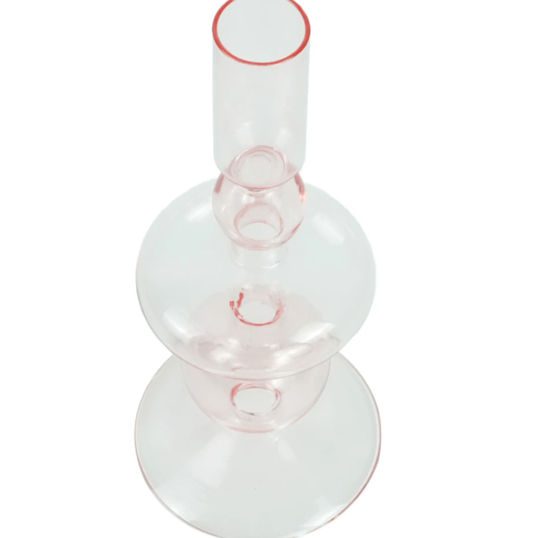Gracie glas lysestage  lyserød 18 cm