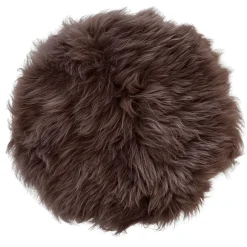 Ægte lammeskindshynde - Brun Ø35 cm