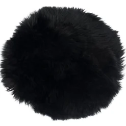 Ægte lammeskindshynde - Sort Ø40 cm