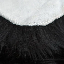 Ægte lammeskindshynde - Sort Ø40 cm