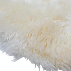 Ægte New Zealand lammeskind langhåret - Hvid 95x65 cm