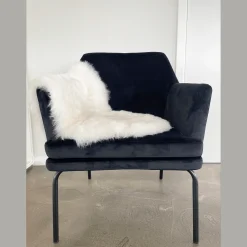 Ægte New Zealand lammeskind langhåret - Hvid 95x65 cm