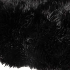 Ægte New Zealand lammeskind langhåret - Sort 95x65 cm