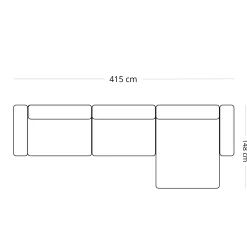Hailey - Højrevendt chaiselong modulsofa i beige med 3 moduler L: 415 X D: 148 X H: 65 cm