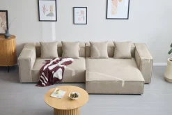 Hailey - Højrevendt chaiselong modulsofa i sand med 2 moduler L: 294 X D: 148 X H: 65 cm