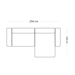 Hailey - Højrevendt chaiselong modulsofa i sand med 2 moduler L: 294 X D: 148 X H: 65 cm