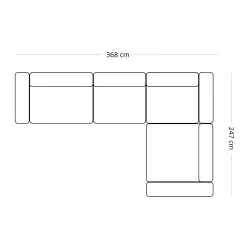 Hailey - Hjørnesofa modulsofa i sand med 4 moduler (Opstilling 2)  L: 368 X D: 247 X H: 65 Cm