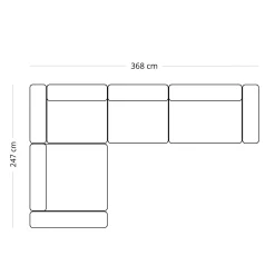 Hailey - Hjørnesofa modulsofa i sand med 4 moduler (Opstilling 1) L: 368 X D: 247 X H: 65 cm