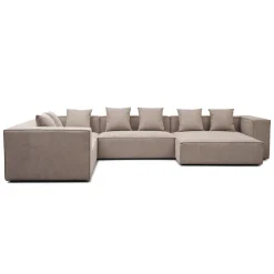 Hailey - U-sofa modulsofa i sand med 4 moduler - Højrevendt chaiselong L: 368 X D: 247 X H: 65 cm