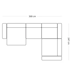 Hailey - U-sofa modulsofa i beige med 4 moduler - Venstrevendt chaiselong L: 368 X D: 247 X H: 65 cm