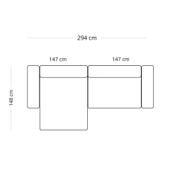 Hailey - Venstrevendt chaiselong modulsofa i beige med 2 moduler L: 294 X D: 148 X H: 65 cm