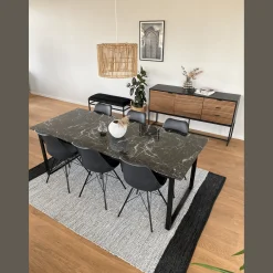 Hannah spisebordsstol - Sort med sorte ben