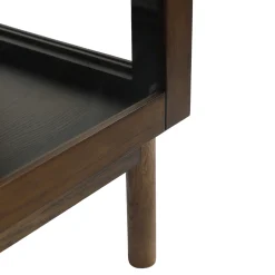 Havana egetræ glas skænk/vitrineskab i røget eg med 3 låger - 80x40x140 cm