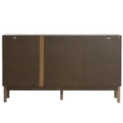 Havana egetræ glas skænk/vitrineskab i røget eg med 3 låger - 80x40x140 cm