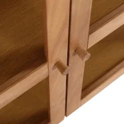 Havana egetræ glas skænk/vitrineskab med 3 låger - 80x40x140 cm