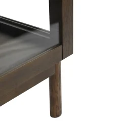 Havana egetræ vitrineskab i røget eg med 2 låger -180x40x100 cm