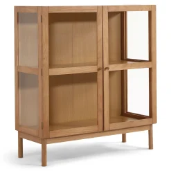 Havana egetræ vitrineskab med 2 låger -110x40x100 cm