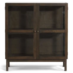Havana vitrineskab i røget eg med 2 låger - 110x40x100 cm