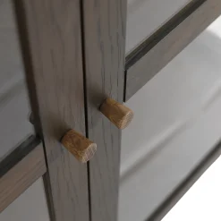 Havana vitrineskab i røget eg med 2 låger - 110x40x100 cm