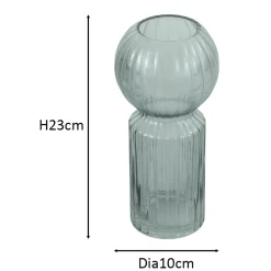 Hera glas vase grå 23 cm
