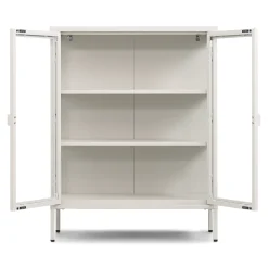 Herman glas skænk/vitrineskab - Beige metal 80x40x105 cm