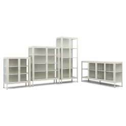 Herman glas skænk/vitrineskab - Beige metal 80x40x105 cm