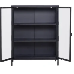 Herman glas skænk/vitrineskab - Sort metal 80x40x105 cm