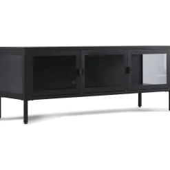 Herman TV bord - Sort metal/glas - 130x40x50 cm