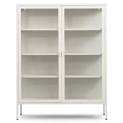 Herman Vitrineskab - Beige metal/glas - 110x40x140 cm