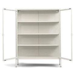 Herman Vitrineskab - Beige metal/glas - 110x40x140 cm