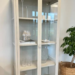 Herman Vitrineskab - Beige metal/glas - 170x40x85 cm