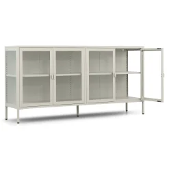 Herman Vitrineskab - Beige metal/glas - 170x40x85 cm