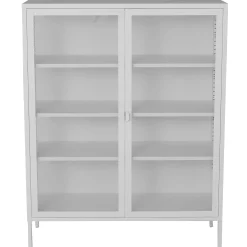 Herman Vitrineskab - Hvidt metal/glas - 110x40x140 cm
