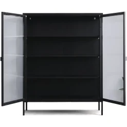 Herman Vitrineskab - Sort metal/glas - 110x40x140 cm
