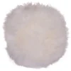 Hvid rund lammeskindshynde Ø35 cm Imiteret