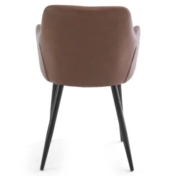 Isabella - spisebordsstol i brun kunstlæder