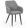 Jenna spisebordsstol - mørkegrå med sorte ben