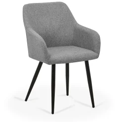 Jenna spisebordsstol - mørkegrå med sorte ben