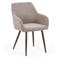 Jenna spisebordsstol - sand tekstil med røget egelook