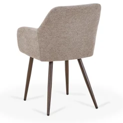 Jenna spisebordsstol - sand tekstil med røget egelook