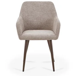 Jenna spisebordsstol - sand tekstil med røget egelook