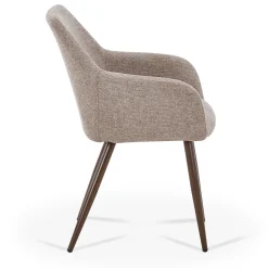 Jenna spisebordsstol - sand tekstil med røget egelook