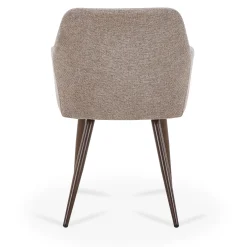 Jenna spisebordsstol - sand tekstil med røget egelook